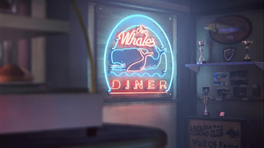 Two Whales Diner neon sign
